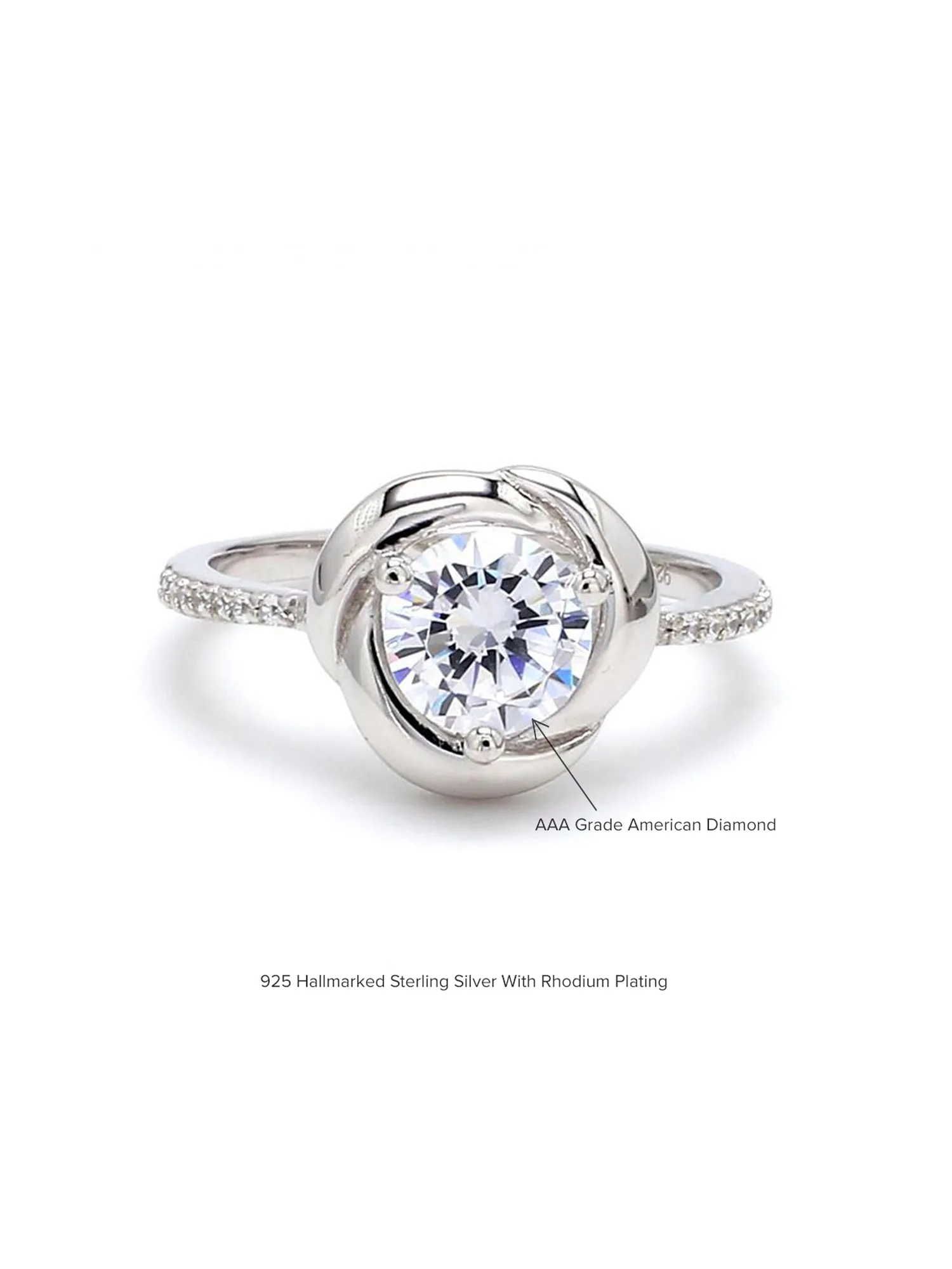 0.5 Carat American Diamond Solitaire Flower Ring