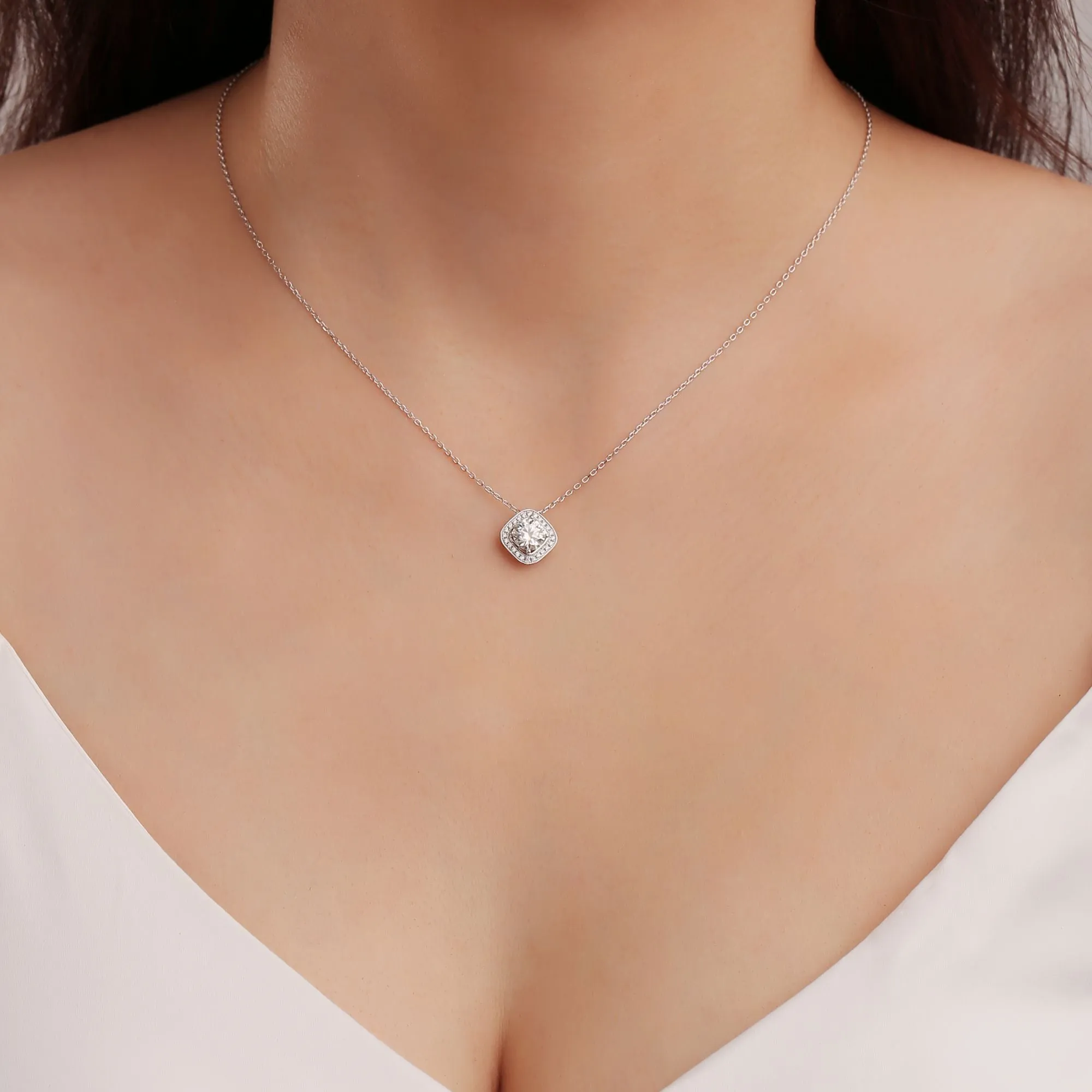 1 CT. Luxury Square Moissanite  Necklace