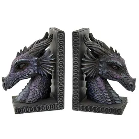 13.5" Purple Dragon Gothic Bookends (Pair)