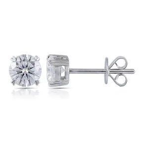 14k White Gold Moissanite Stud Earrings 1ctw