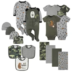 17-Piece Baby Boys Bear Apparel & Blankets Set