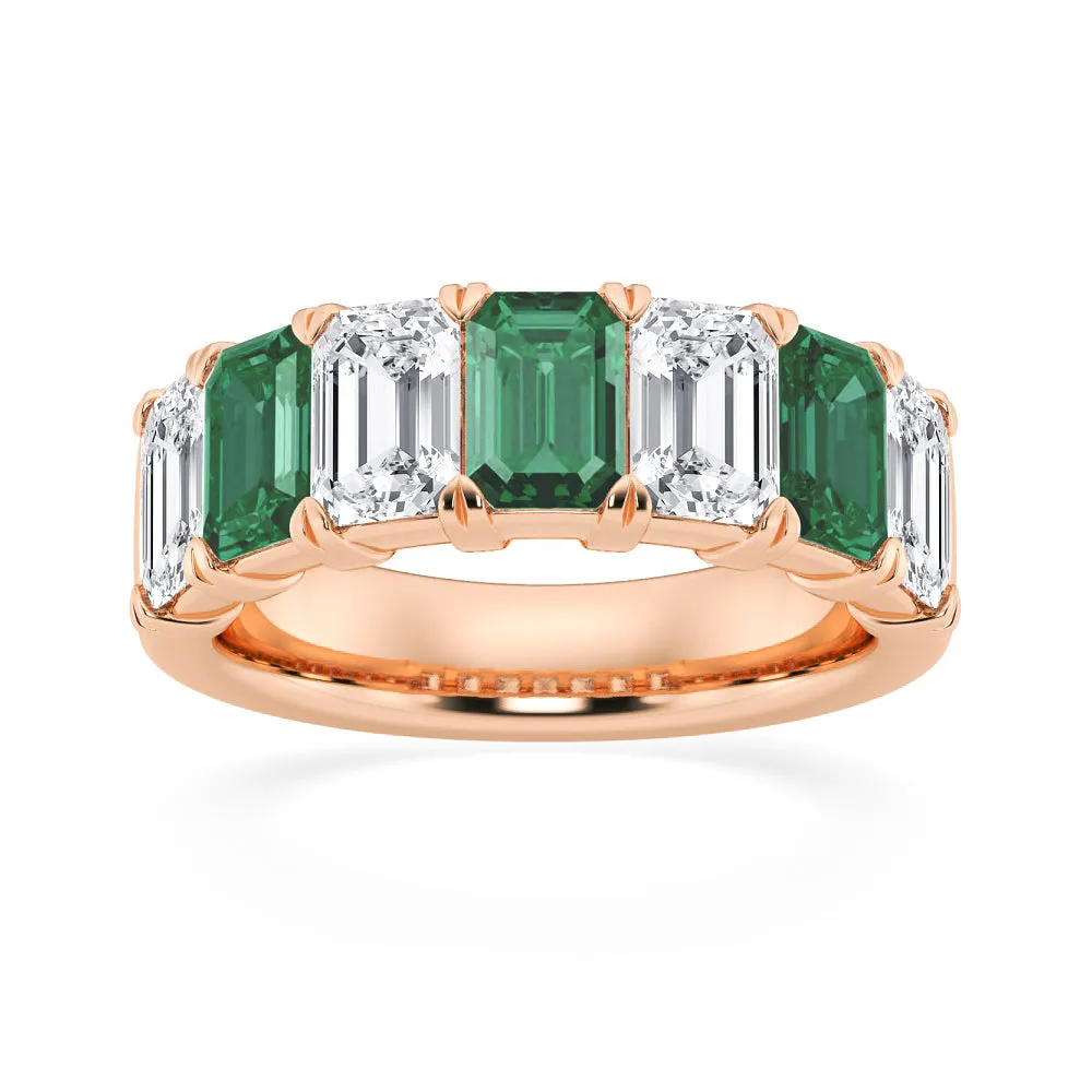 2.88ctw. Classic Lab Grown Emerald Moissanite Anniversary Band