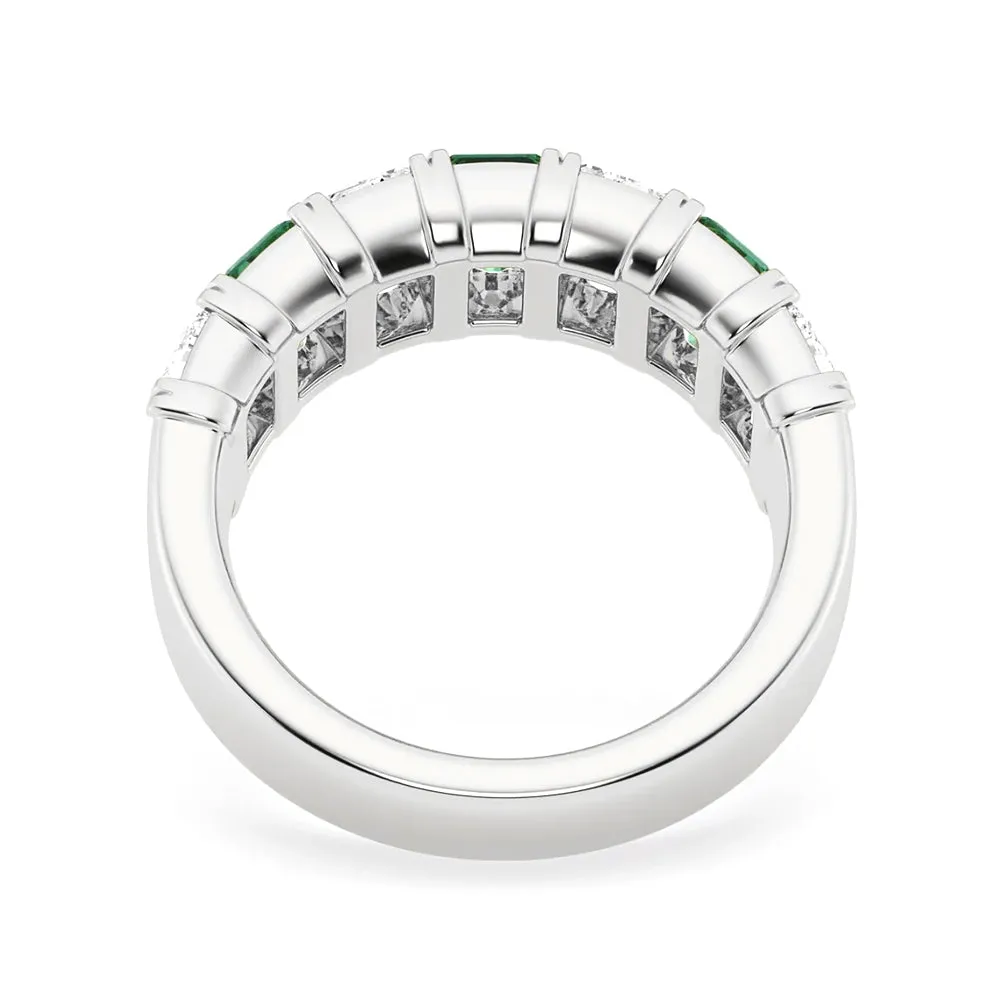 2.88ctw. Classic Lab Grown Emerald Moissanite Anniversary Band