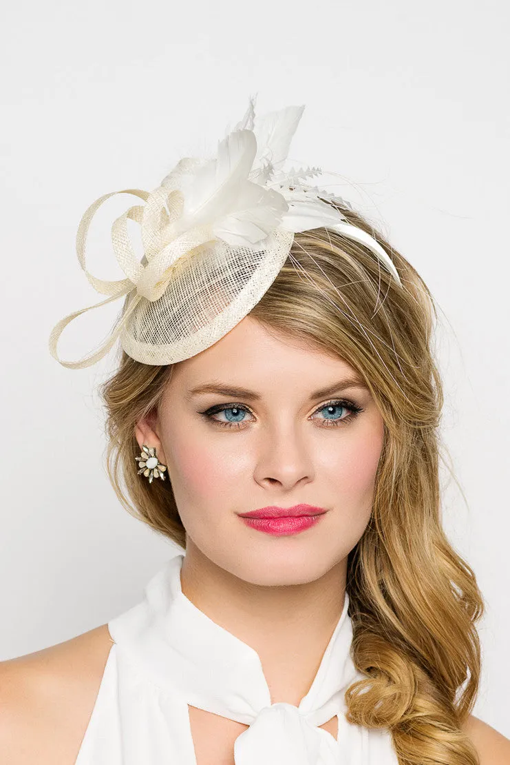 Arianna Fascinator - Ivory