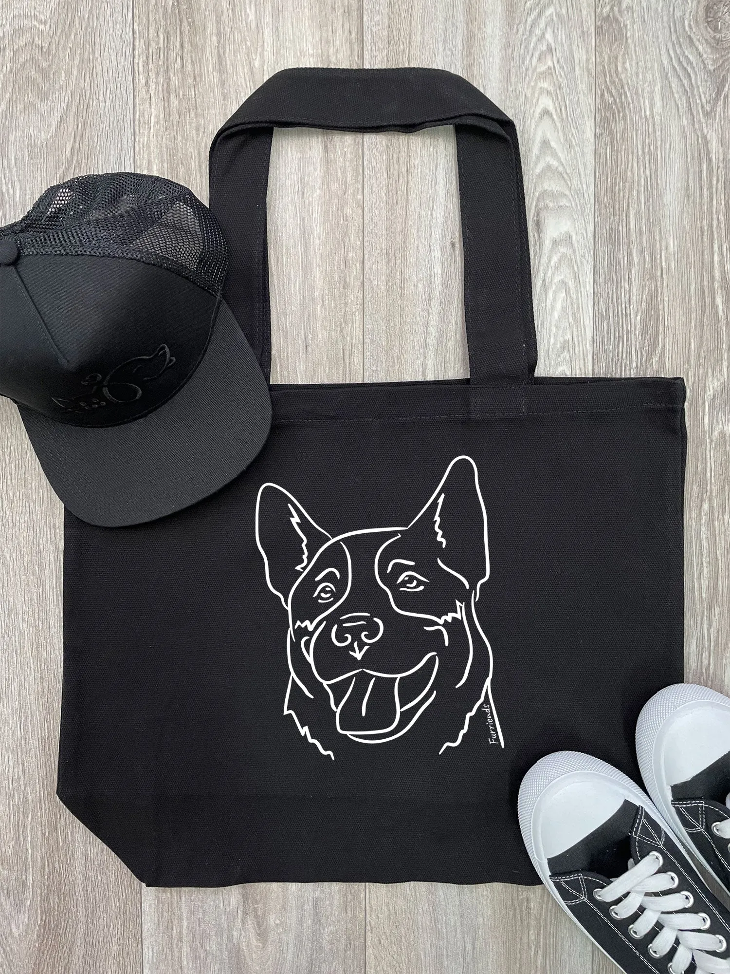 Australian Cattle Dog Cotton Canvas Shoulder Tote Bag