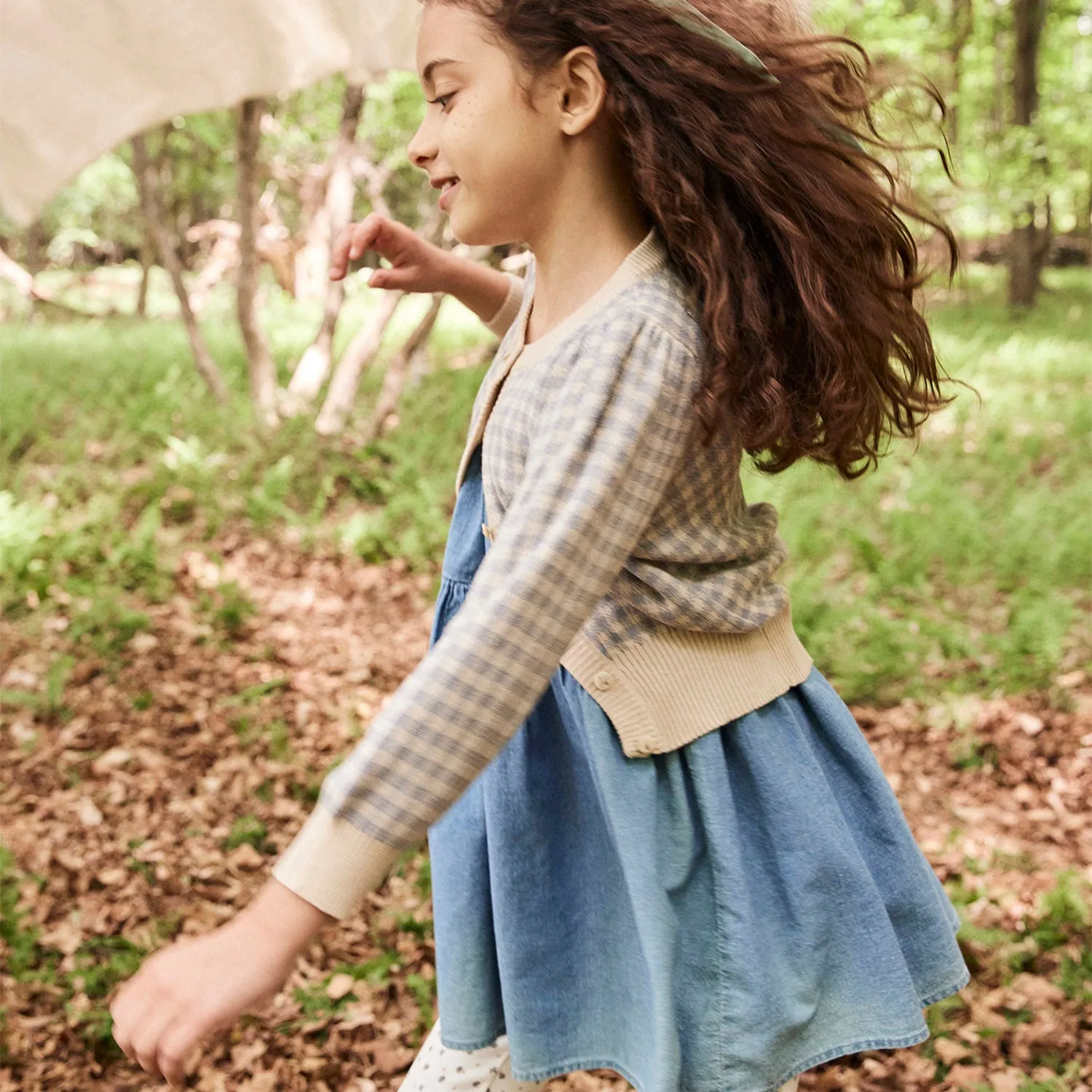 Baby & Kids Cotton/Linen Birdie Tunic - Chambray