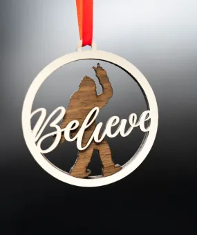 Bigfoot Believe Multiple Layer 3.5a?? Wooden Ornament with Ribbon