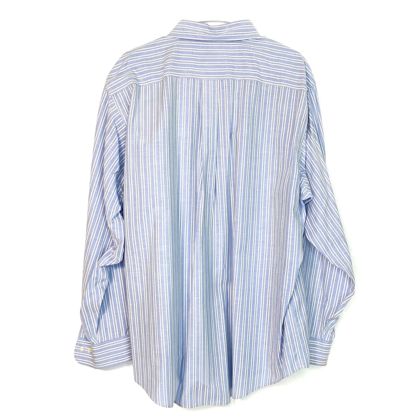 Brooks Brothers Mens Size XL Blue White Striped Dress Shirt Long Sleeve