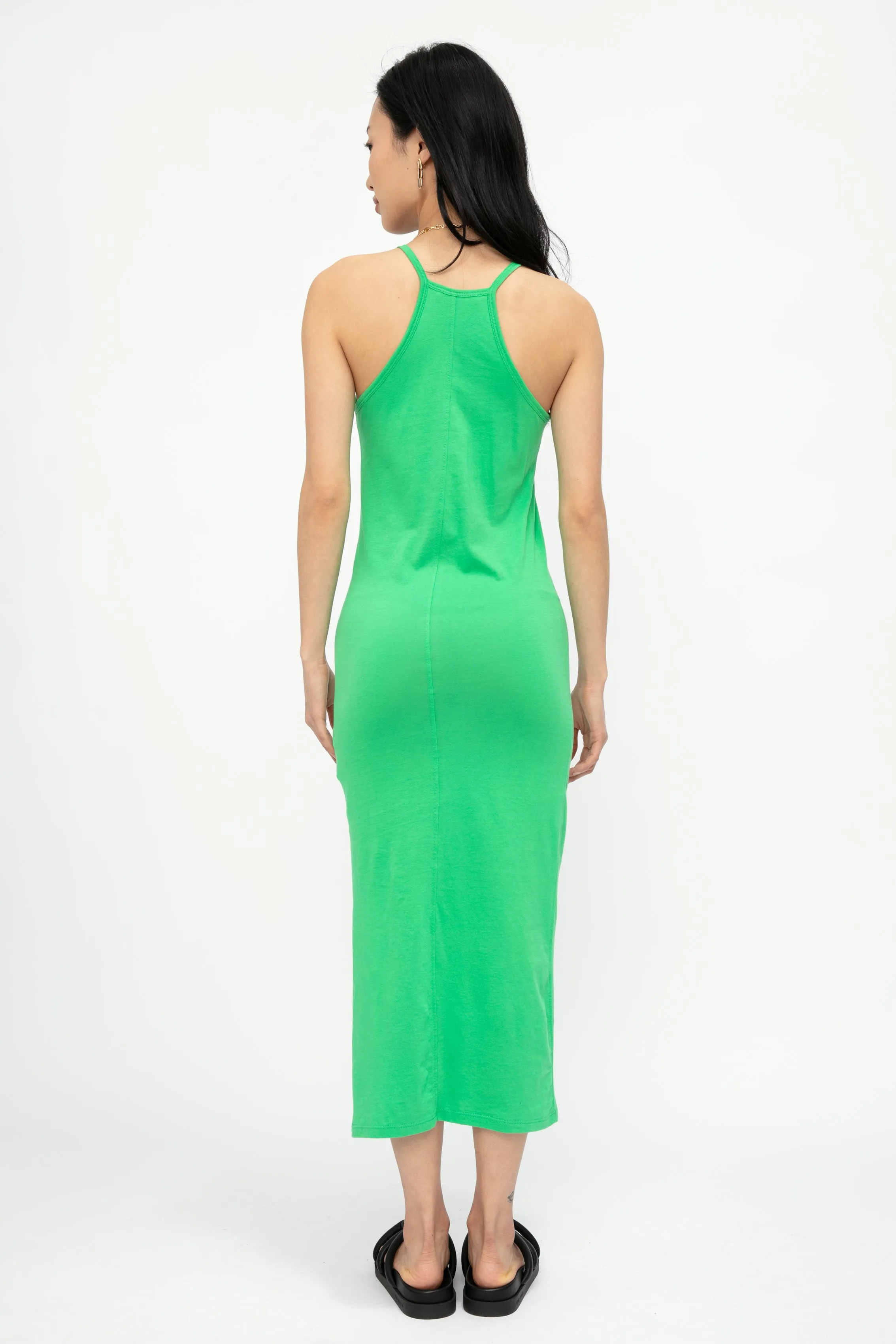 Cami Tank Dress in Grass Green