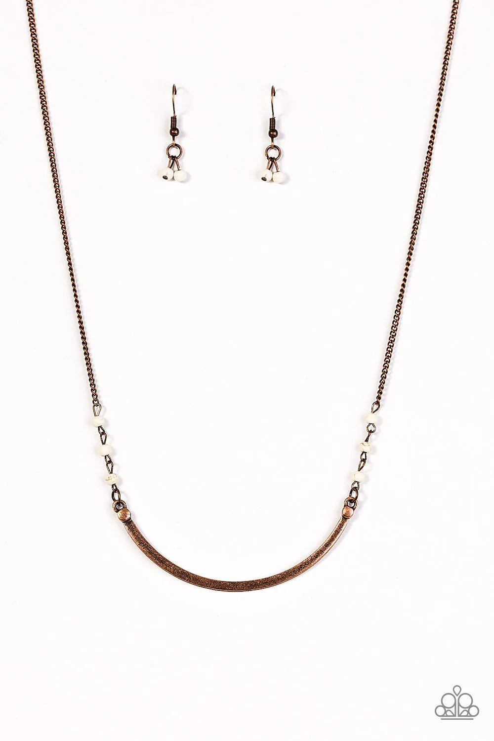 Canyon Horizon Copper and White Stone Necklace - Paparazzi Accessories