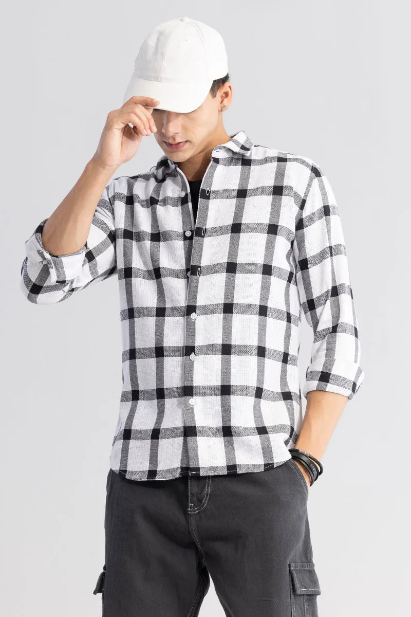 Checkered Grid White Shirt