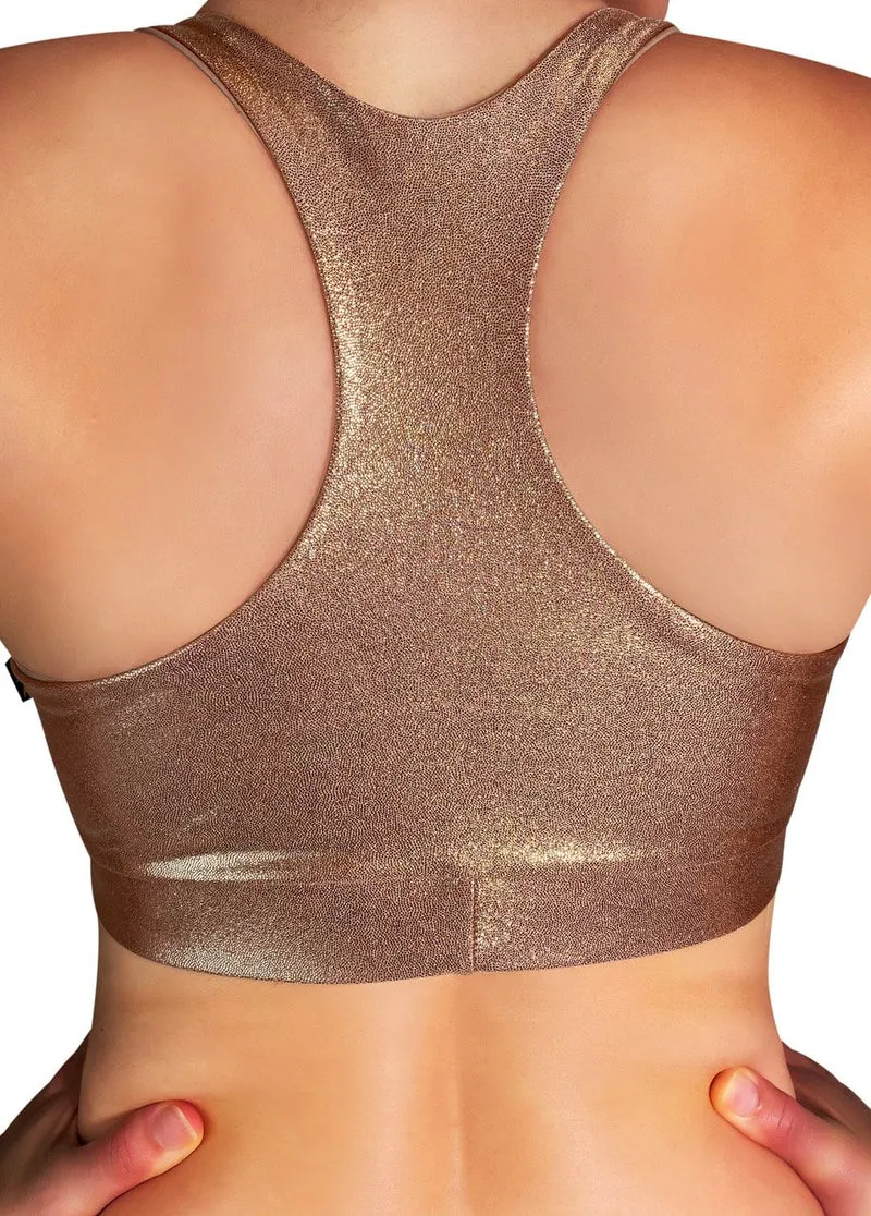 Cleo the Hurricane Twist Sports Bra - Rose Gold