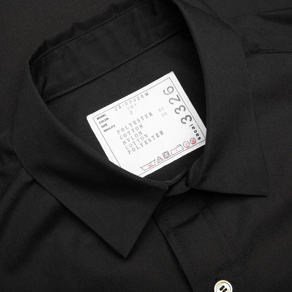 Cotton Poplin Shirt - Black