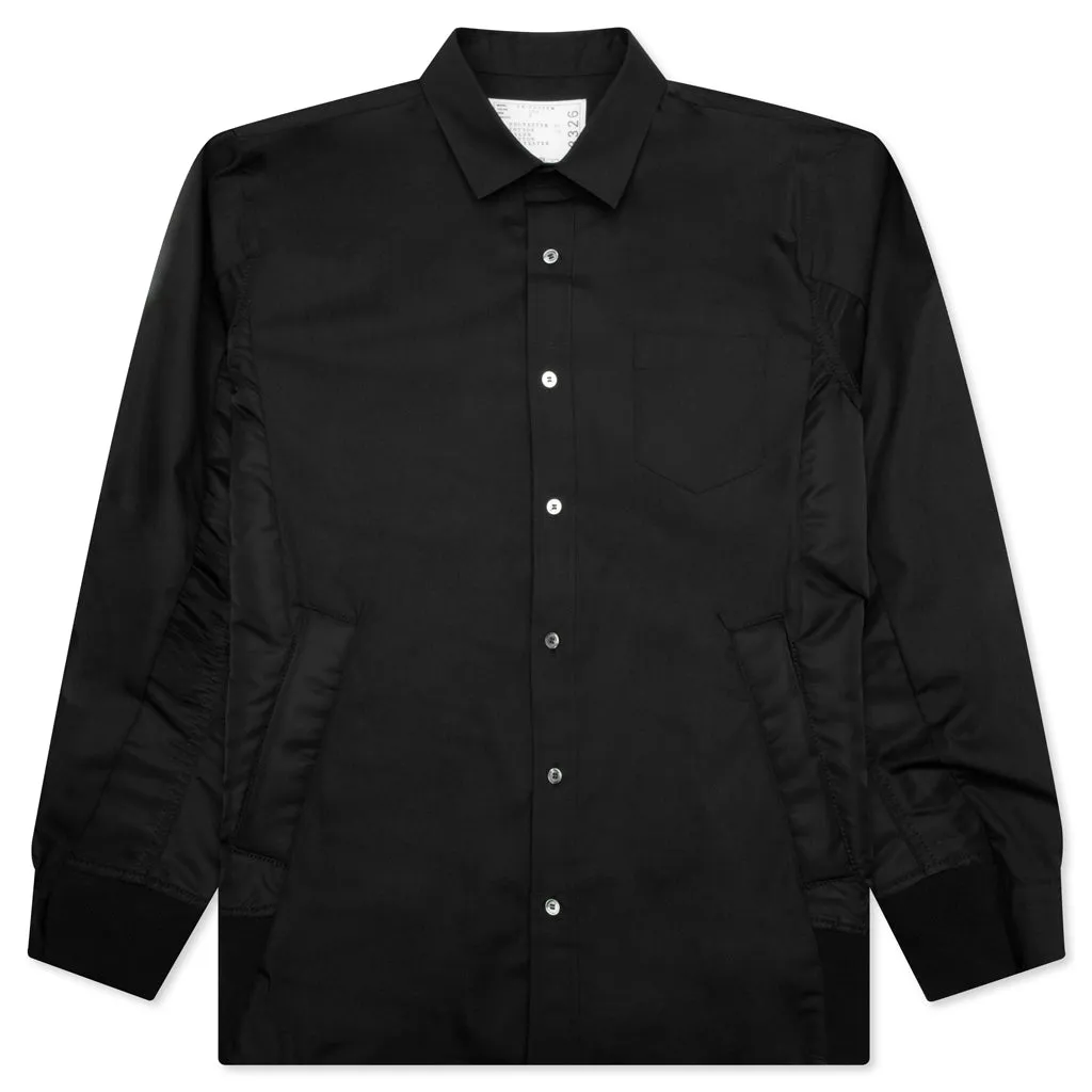 Cotton Poplin Shirt - Black