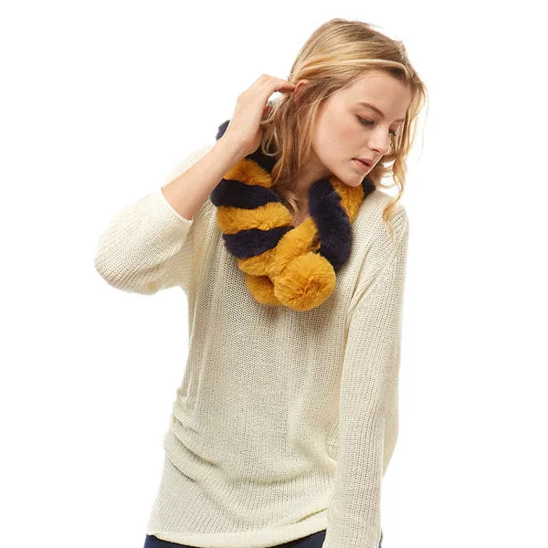 Deluxe Twisted Faux Fur Pull Through Scarf