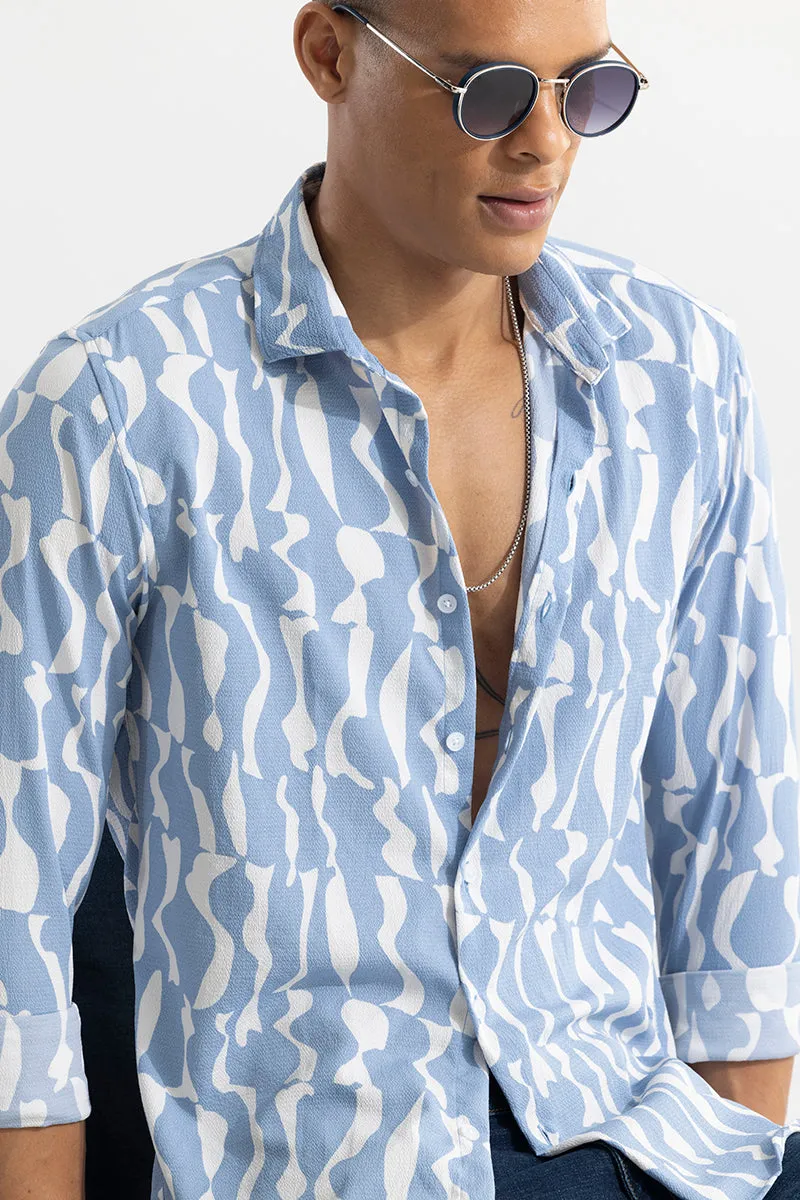 Diffuse Blue Seersucker Shirt