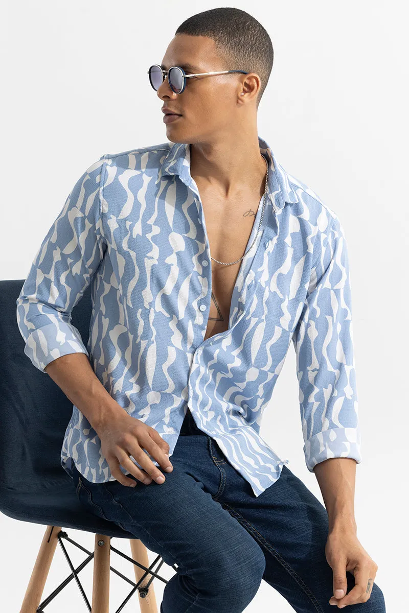 Diffuse Blue Seersucker Shirt