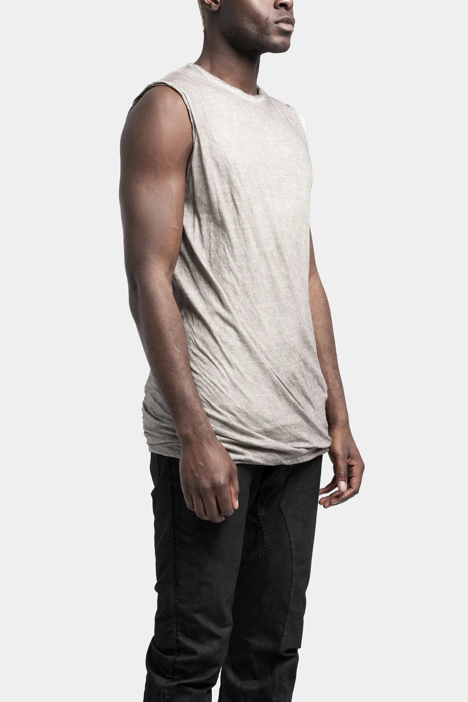 Double layer lightweight cotton tank, Grey resin