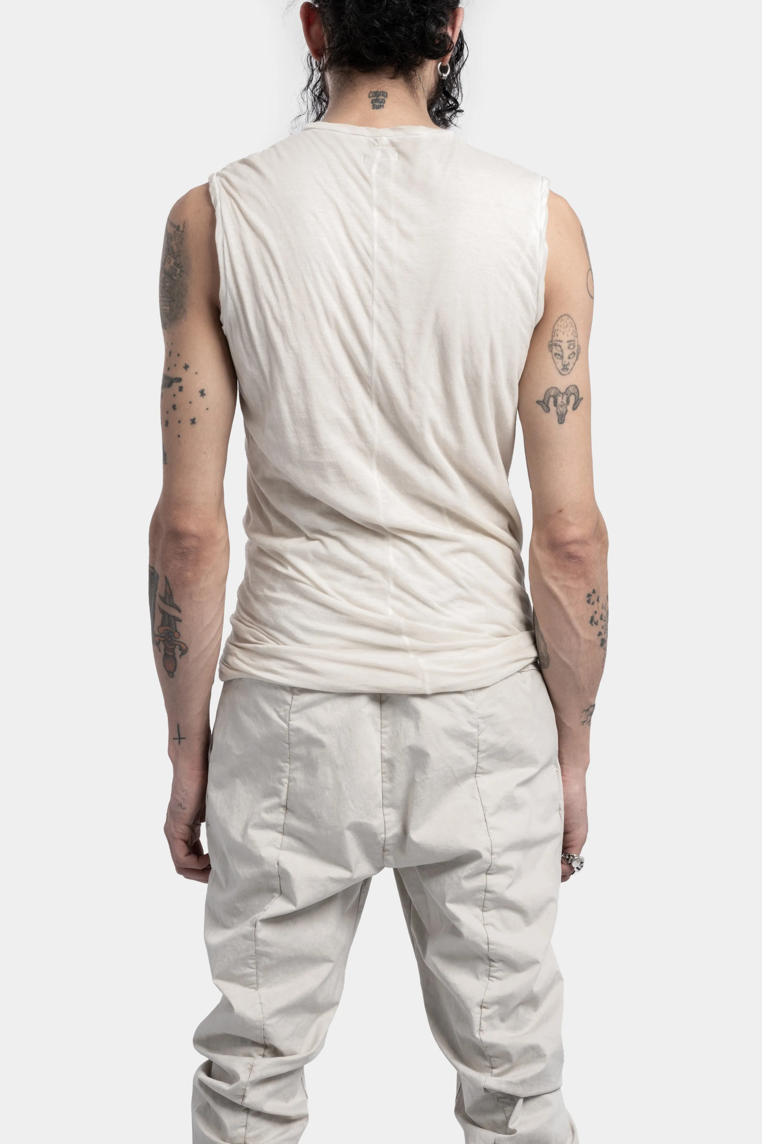 Double layer lightweight cotton tank, Off-white resin