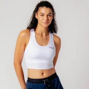 Drift™ Crop Singlet w/ Built in Bra - White