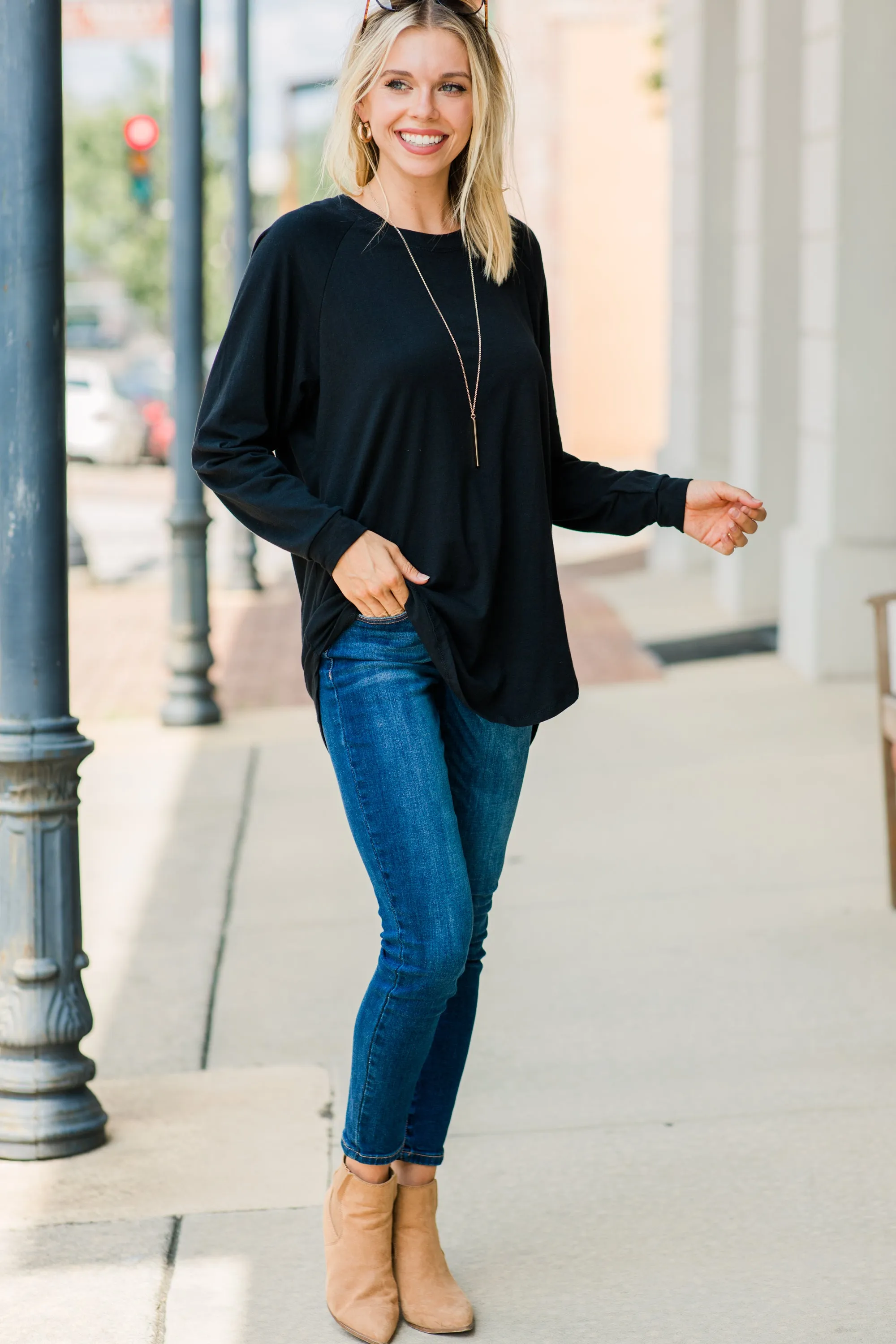 Easy Like Sunday Black Tunic