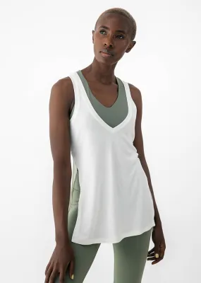 Elevate Lounge Long Tank Cream FINAL SALE