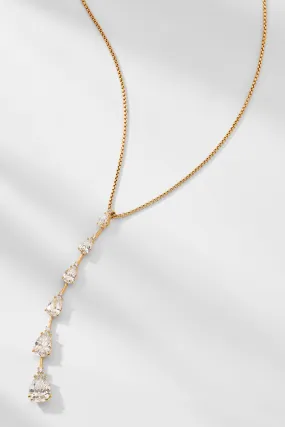 EVELYN MULTI PEAR CZ DROP Y NECKLACE