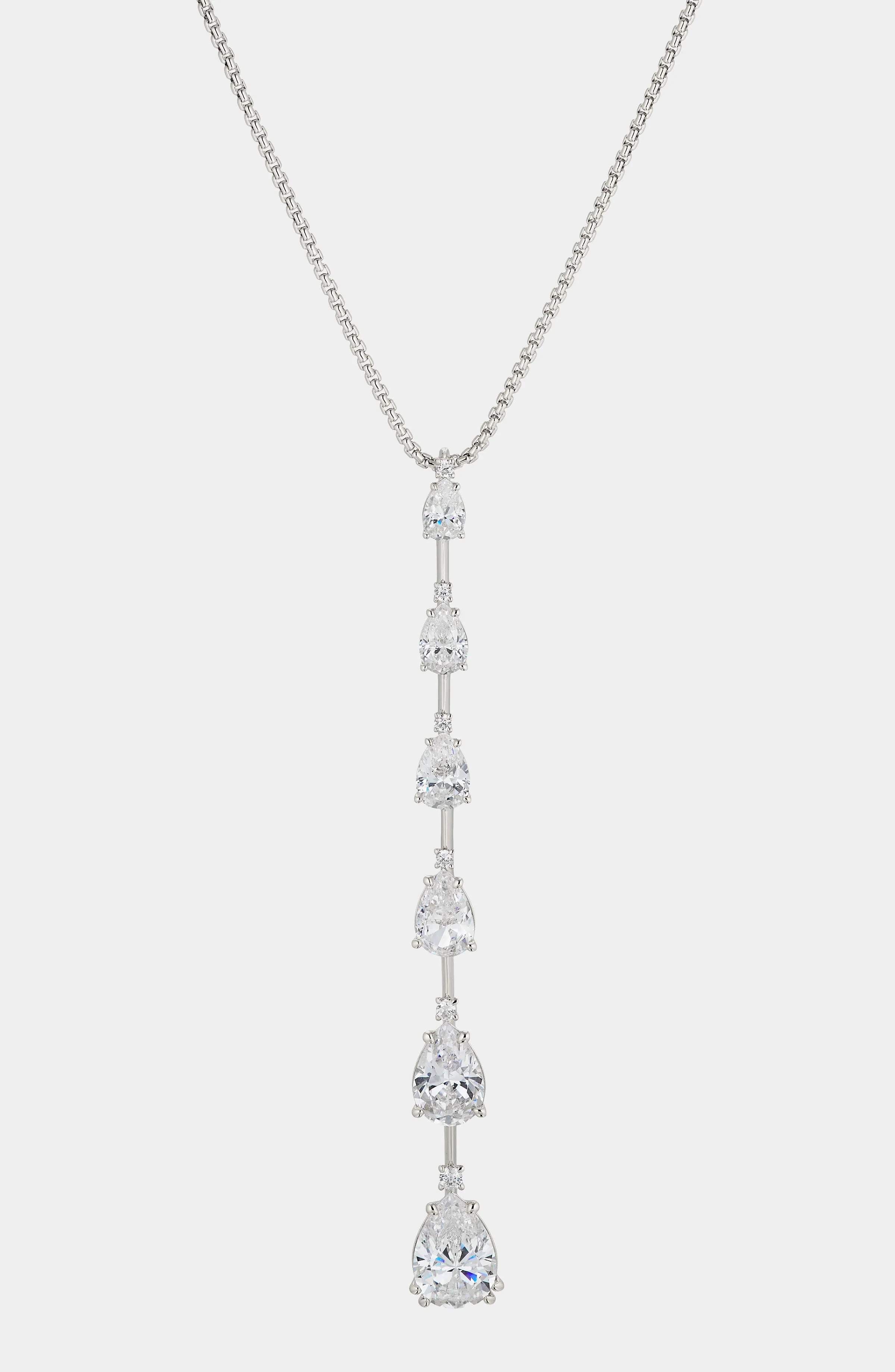 EVELYN MULTI PEAR CZ DROP Y NECKLACE