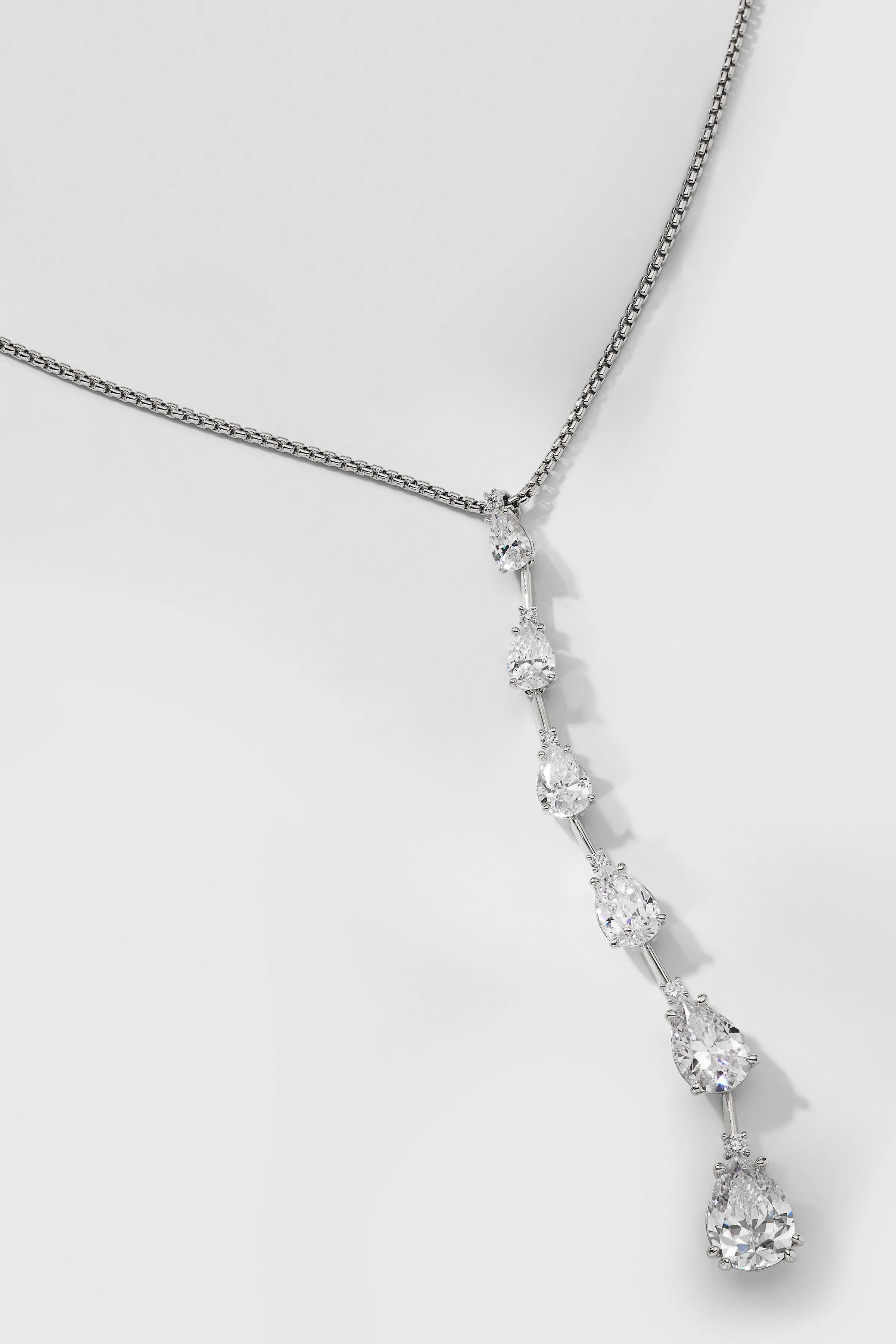 EVELYN MULTI PEAR CZ DROP Y NECKLACE