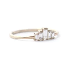 Five Baguette Diamonds Engagement Ring - 0.25 Carat Diamond Ring