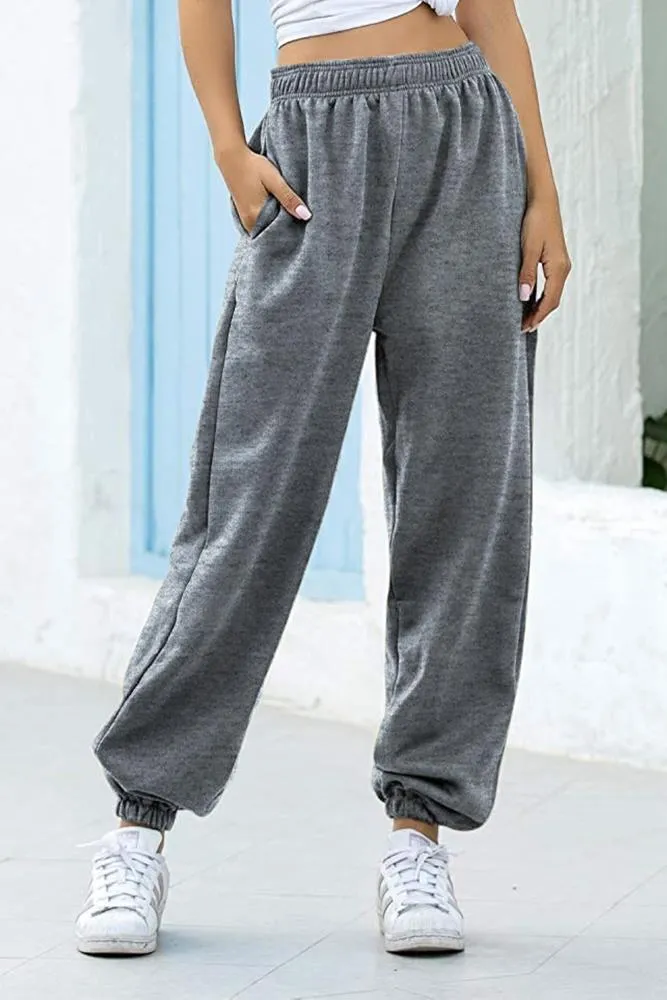 Fleece Full Length Closed Hem Jogging Bottom