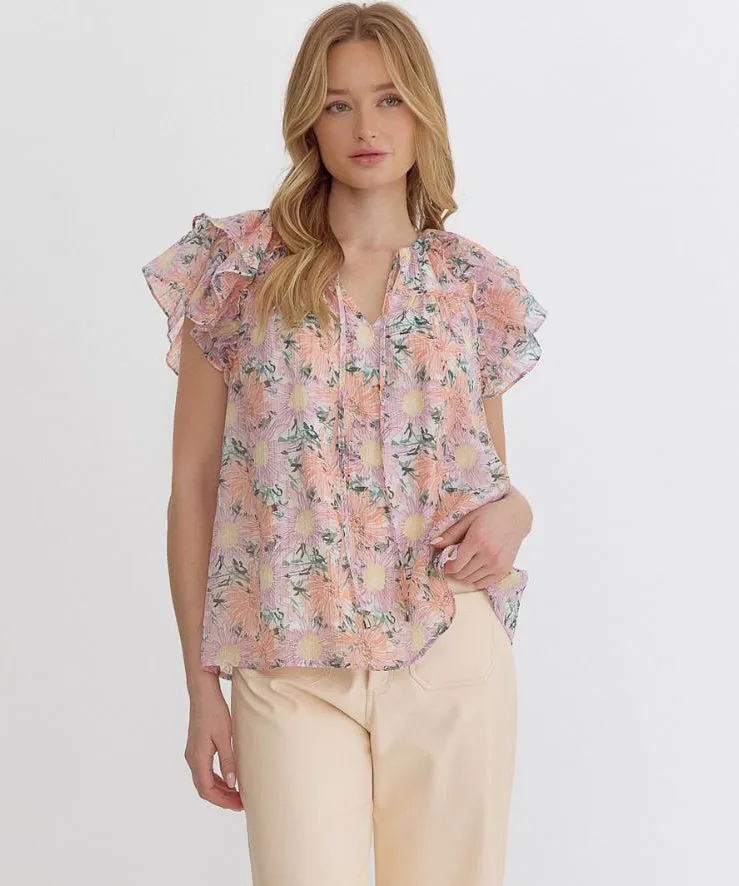 Floral Print Top - Pink Multi