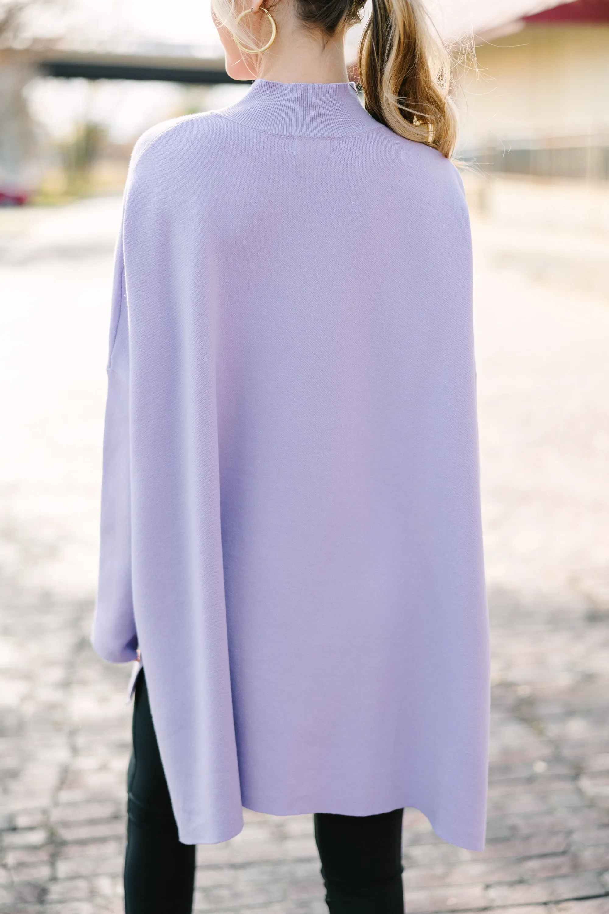 Going With You Lavender Purple Mock Neck Sweater