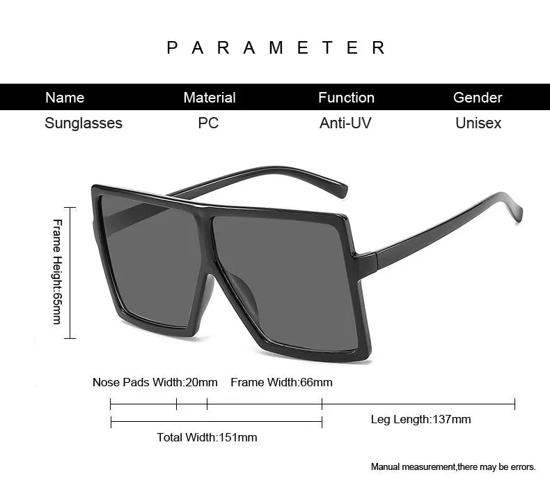 Golden Horizon Sunnies Übergroße quadratische Sonnenbrille für Damen