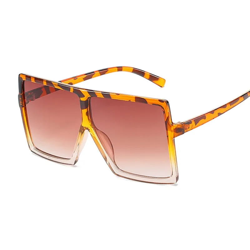 Golden Horizon Sunnies Übergroße quadratische Sonnenbrille für Damen