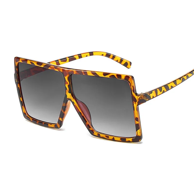 Golden Horizon Sunnies Übergroße quadratische Sonnenbrille für Damen