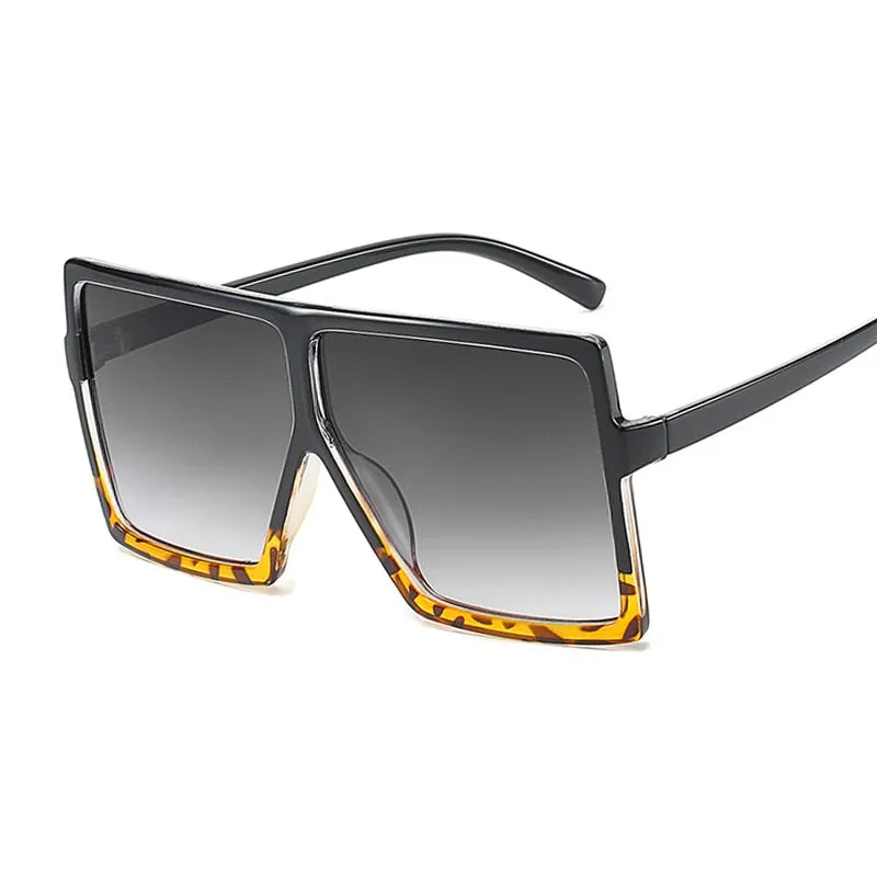 Golden Horizon Sunnies Übergroße quadratische Sonnenbrille für Damen