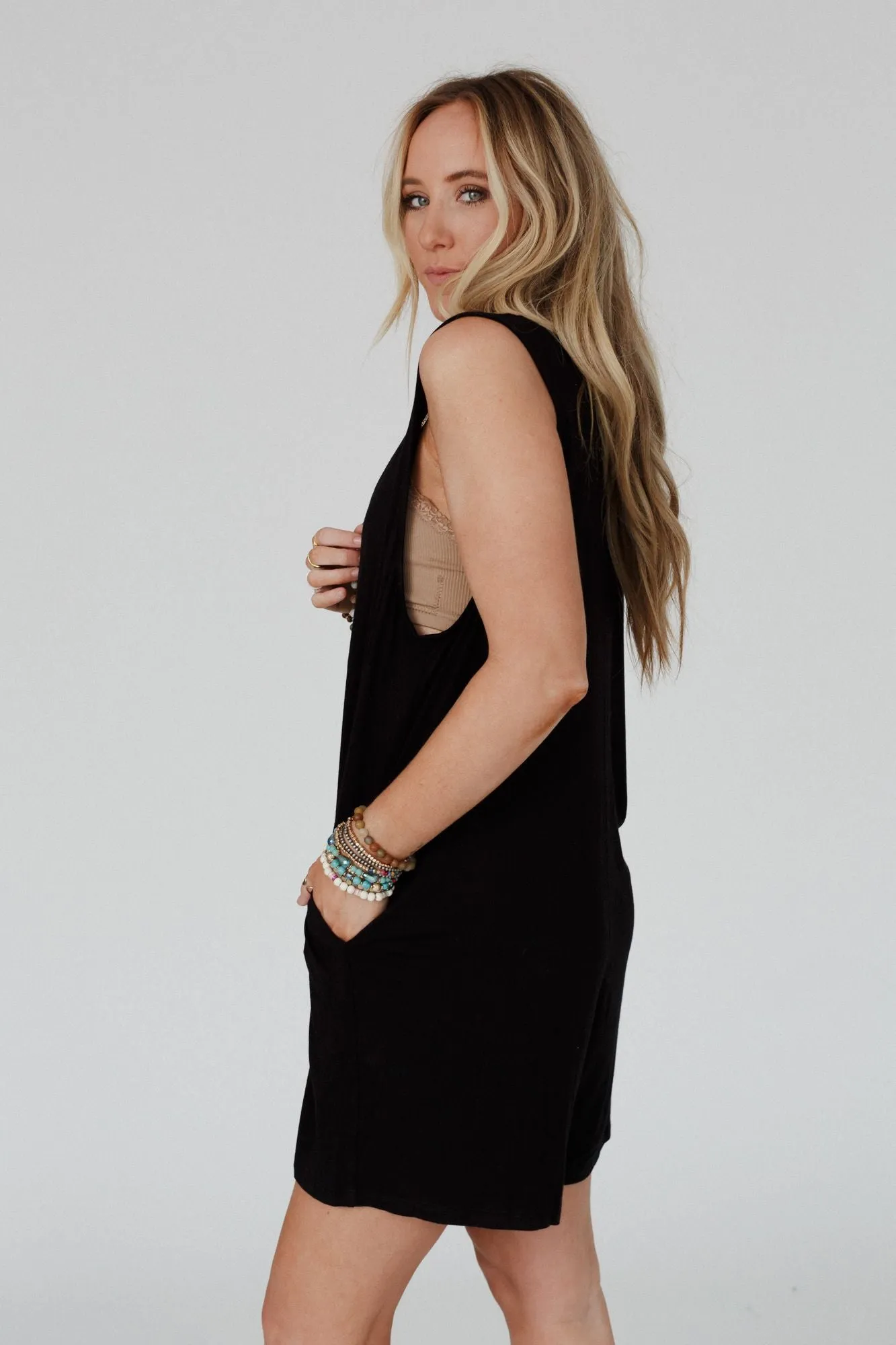 Good Things Wide Leg Romper - Black