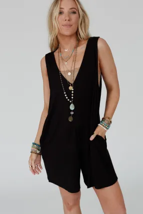 Good Things Wide Leg Romper - Black