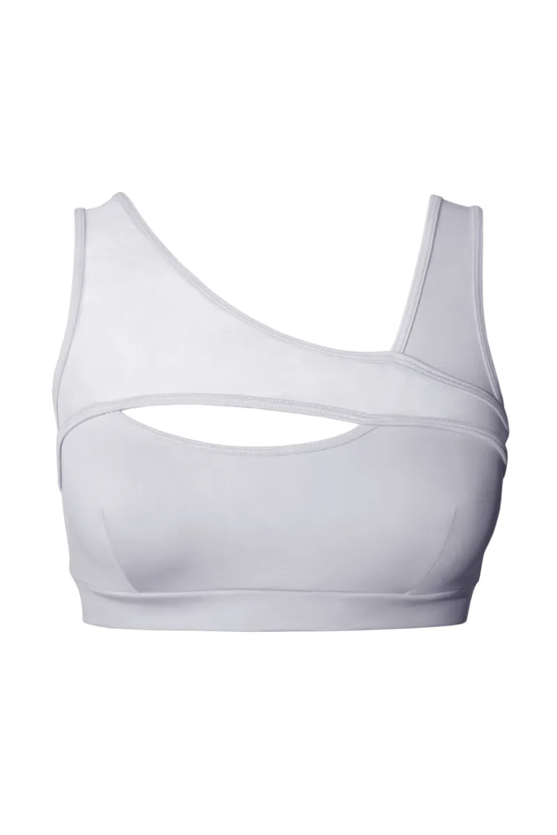 Hamade Activewear Asymmetric Top - Light Grey