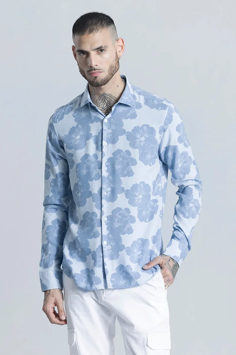 Hibiscus Oasis Blue Shirt