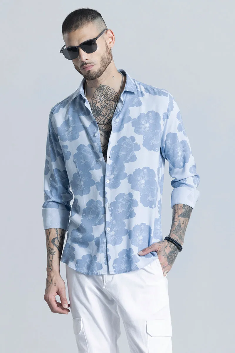 Hibiscus Oasis Blue Shirt