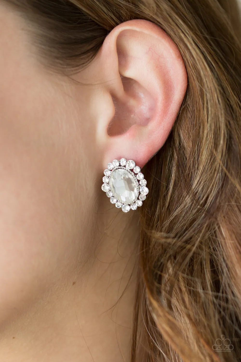 Hold Court - White Post Earring