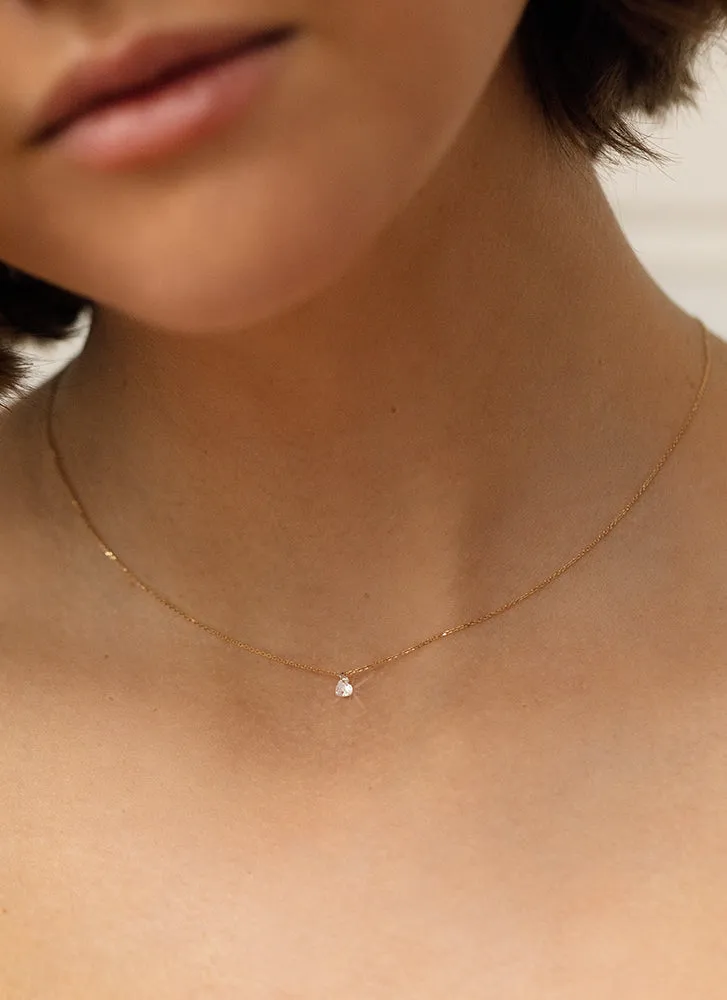 Holly heart shaped diamond necklace 14k gold