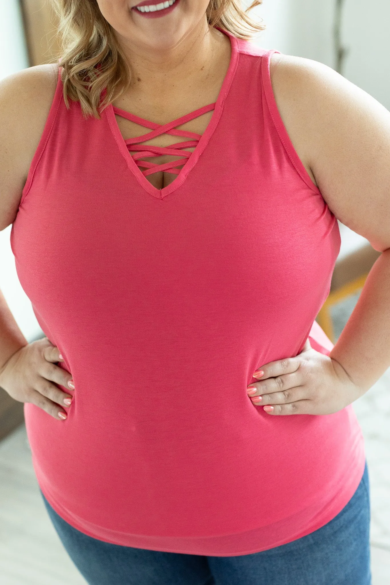 IN STOCK Criss Cross Tank - Pink