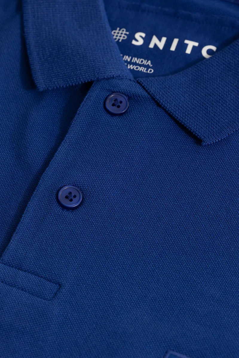 Incise Logo Royal Blue Polo T-Shirt