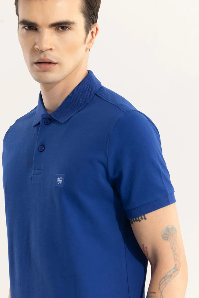 Incise Logo Royal Blue Polo T-Shirt