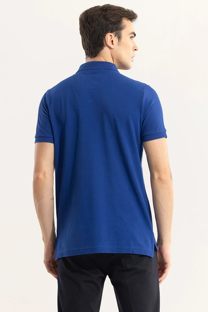 Incise Logo Royal Blue Polo T-Shirt