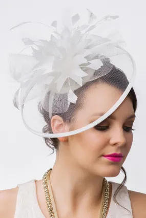 Isla Fascinator - Pearl White