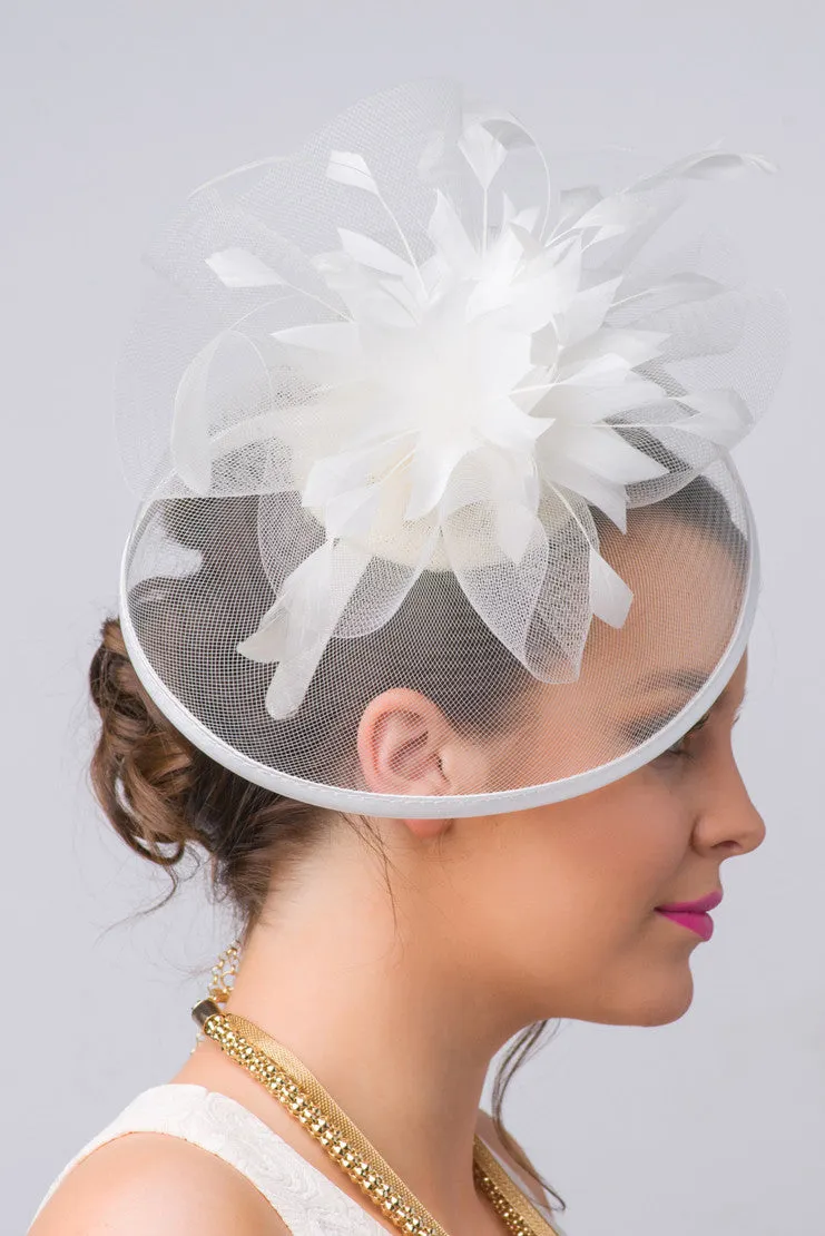 Isla Fascinator - Pearl White